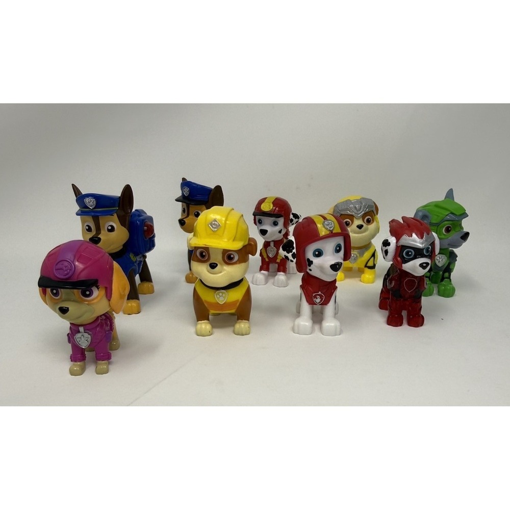 Paw Patrol Toy Action Figures Spin Master Marshall Skye Rubble Chase Lot of 9 - Picture 2 of 4